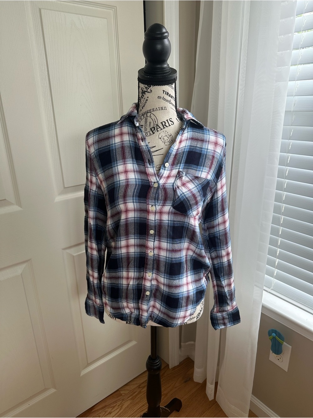 Aeropostale Blue, Red, and White Flannel